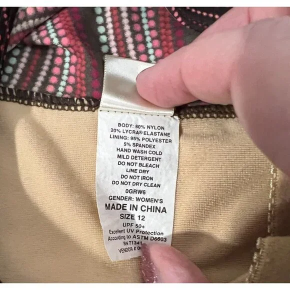 L.L. Bean Women's One Piece Swimsuit Bathing Suit Lined -Bra Built In-Size 12 - Picture 4 of 4